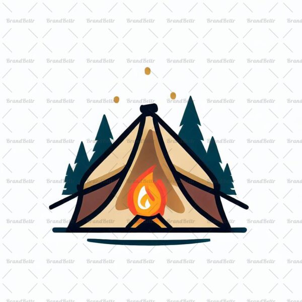 Zelt und Lagerfeuer